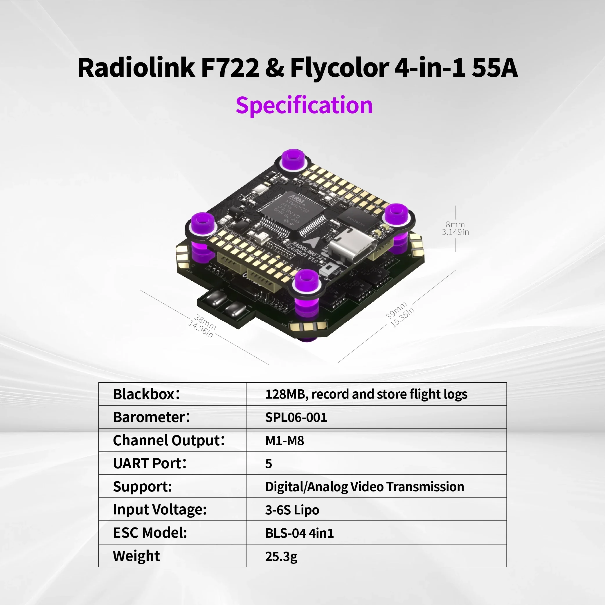 RoRusRadiolink F722 비행 컨트롤러 스택 - Betaflight Fc F7 리뷰 및 가격