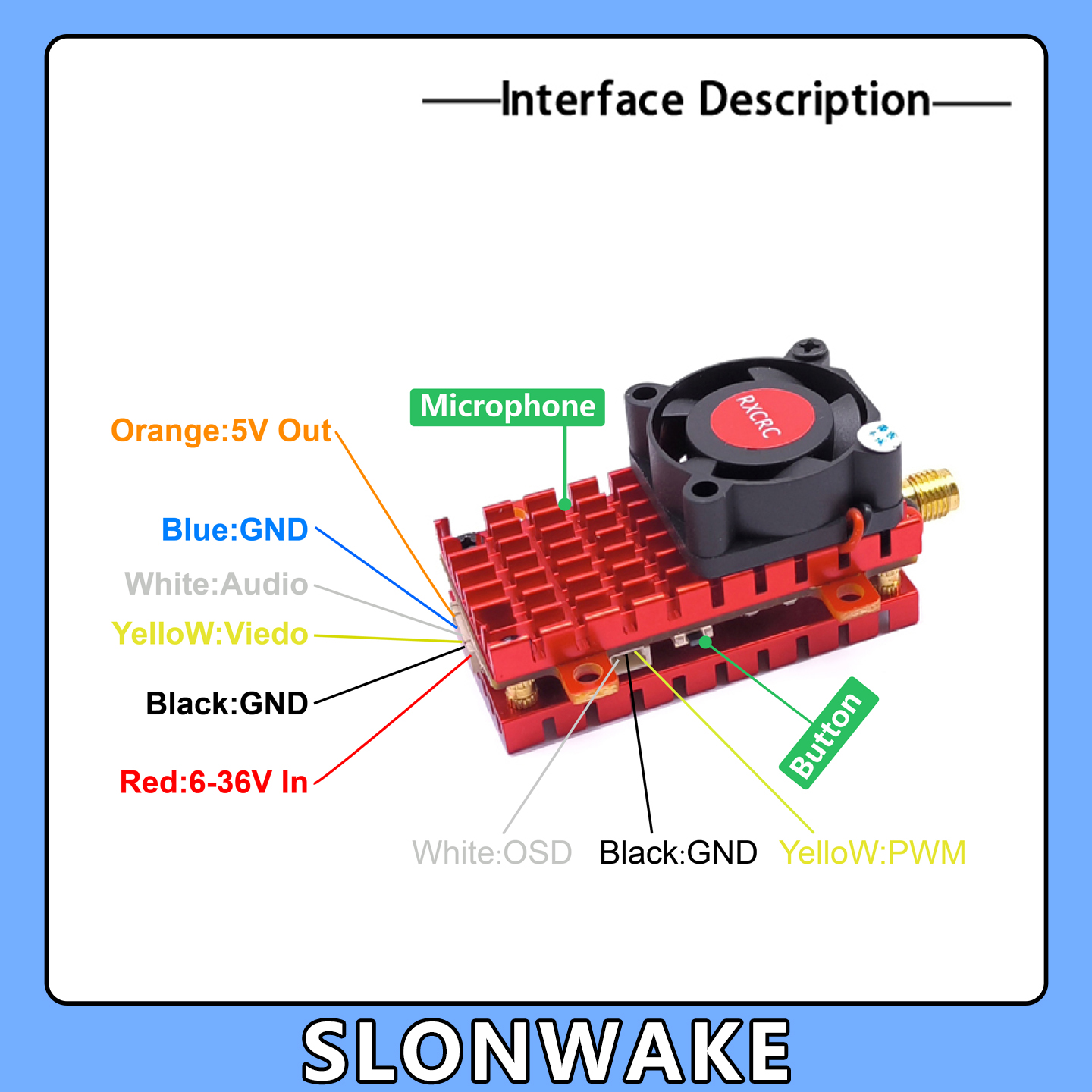SLONWAKE 5.8G 2W VTX FPV 1800T - Drone Aerial Photography 리뷰 및 가격