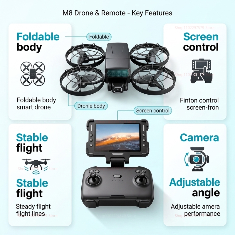 새로운 드론 M8 GPS 8K 프로페셔널 HD 360  - Drone Lidar 리뷰 및 가격